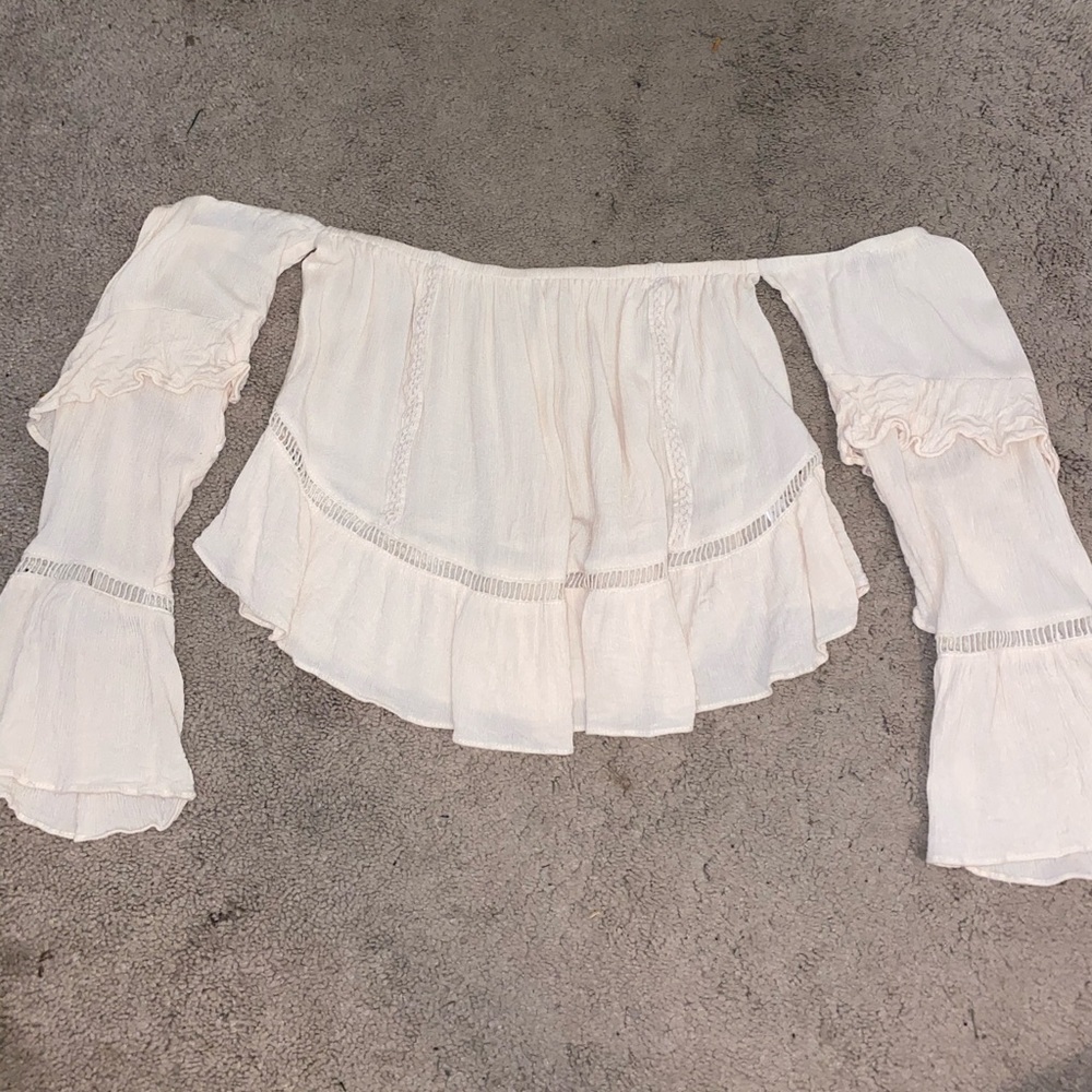 Cream off the shoulder top